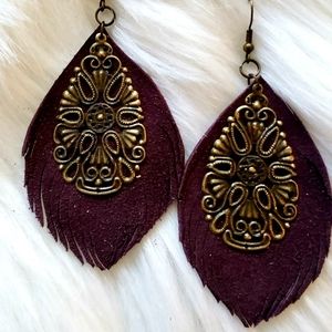 Leather Medallion Earrings